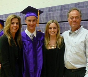http://bunow.com/66831-bloomsburg-shows-support-for-jackie Lithgow with his family on his high school graduation day this past summer